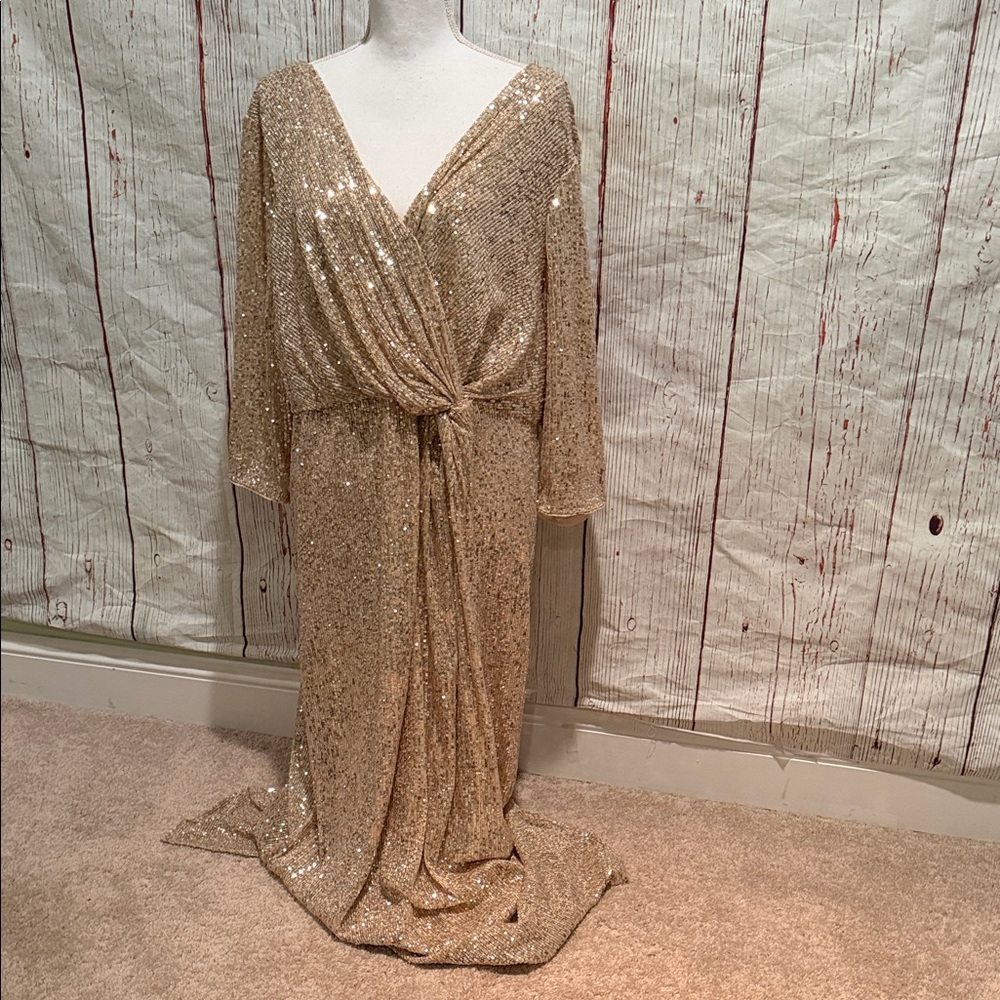 Alex Evenings Gold Sequin Gown